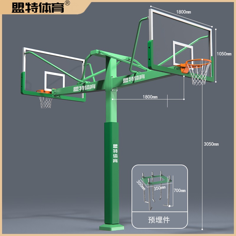 固定式地埋方管篮球架-333体育直播官网